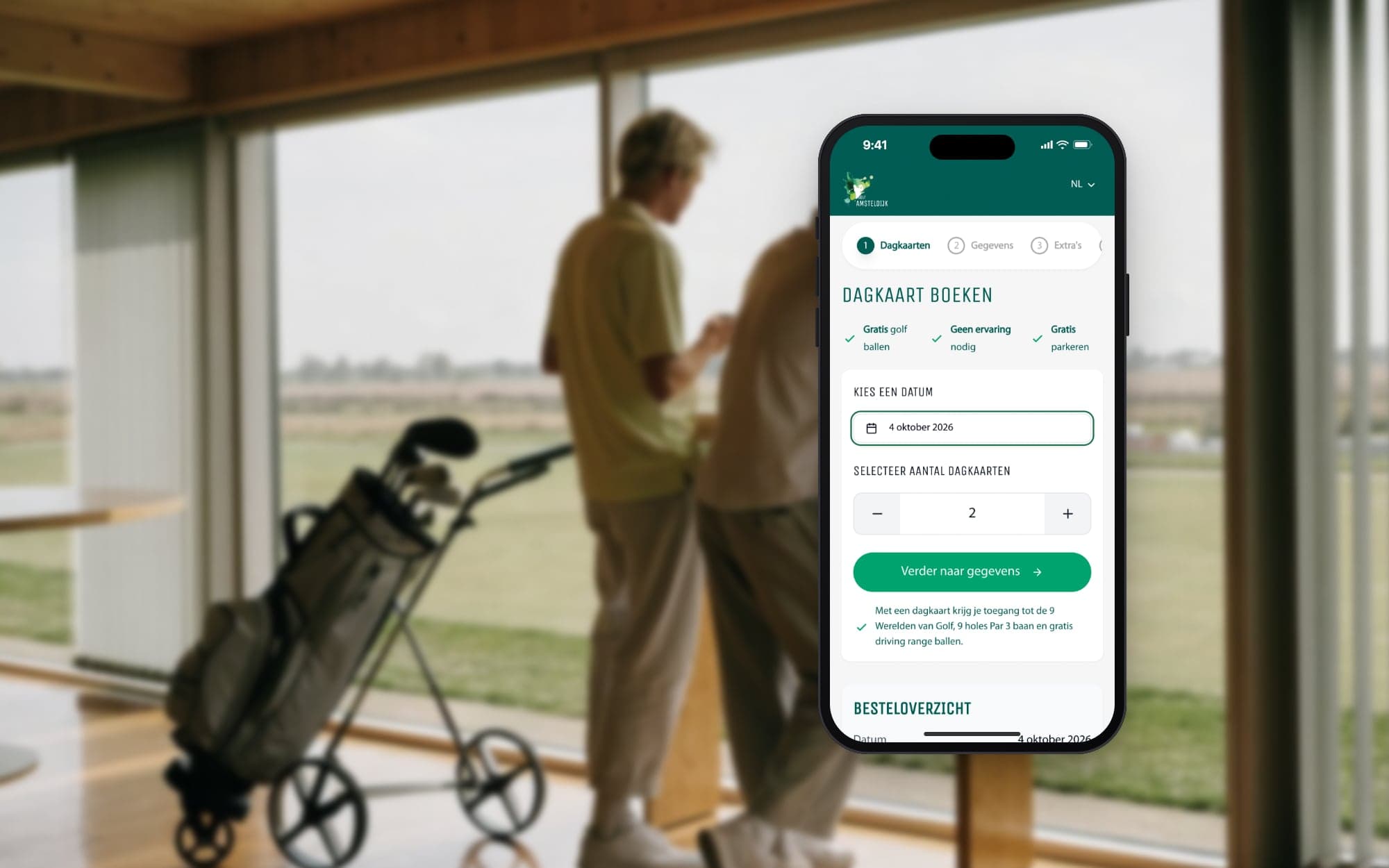 Golf Amsteldijk: een dagkaart boeken in vier stappen