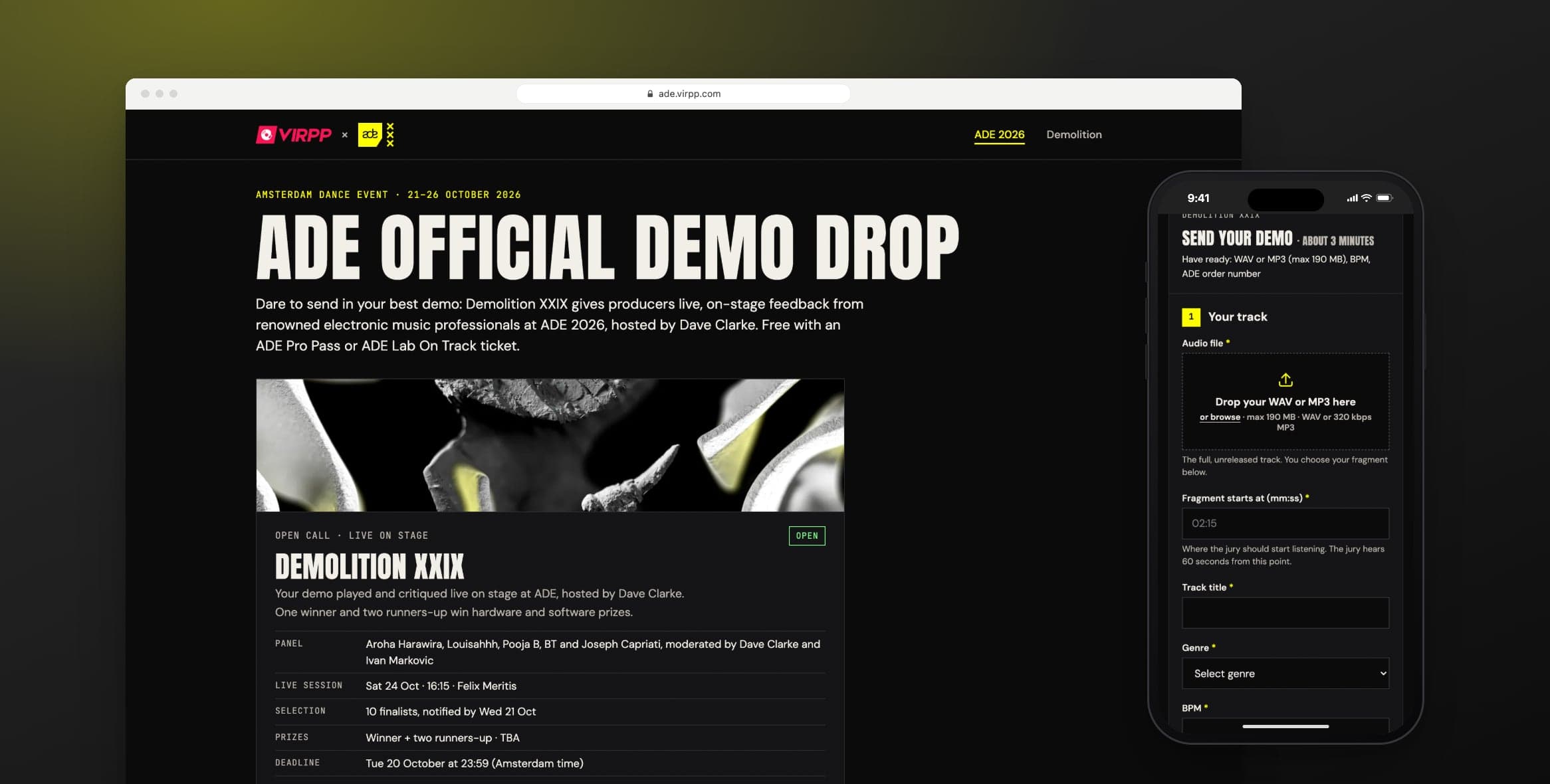 Demo-uploadplatform voor ADE en VIRPP