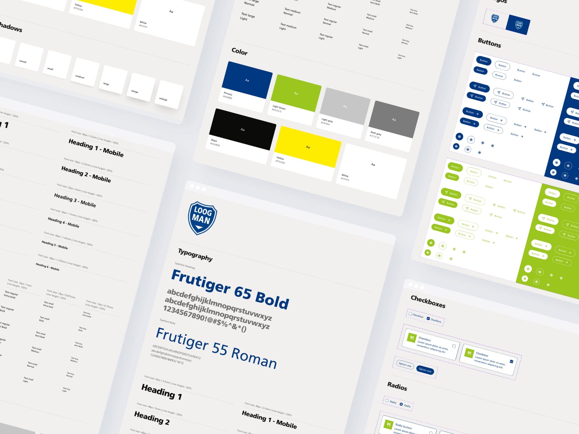 Het design system van Loogman met alle componenten