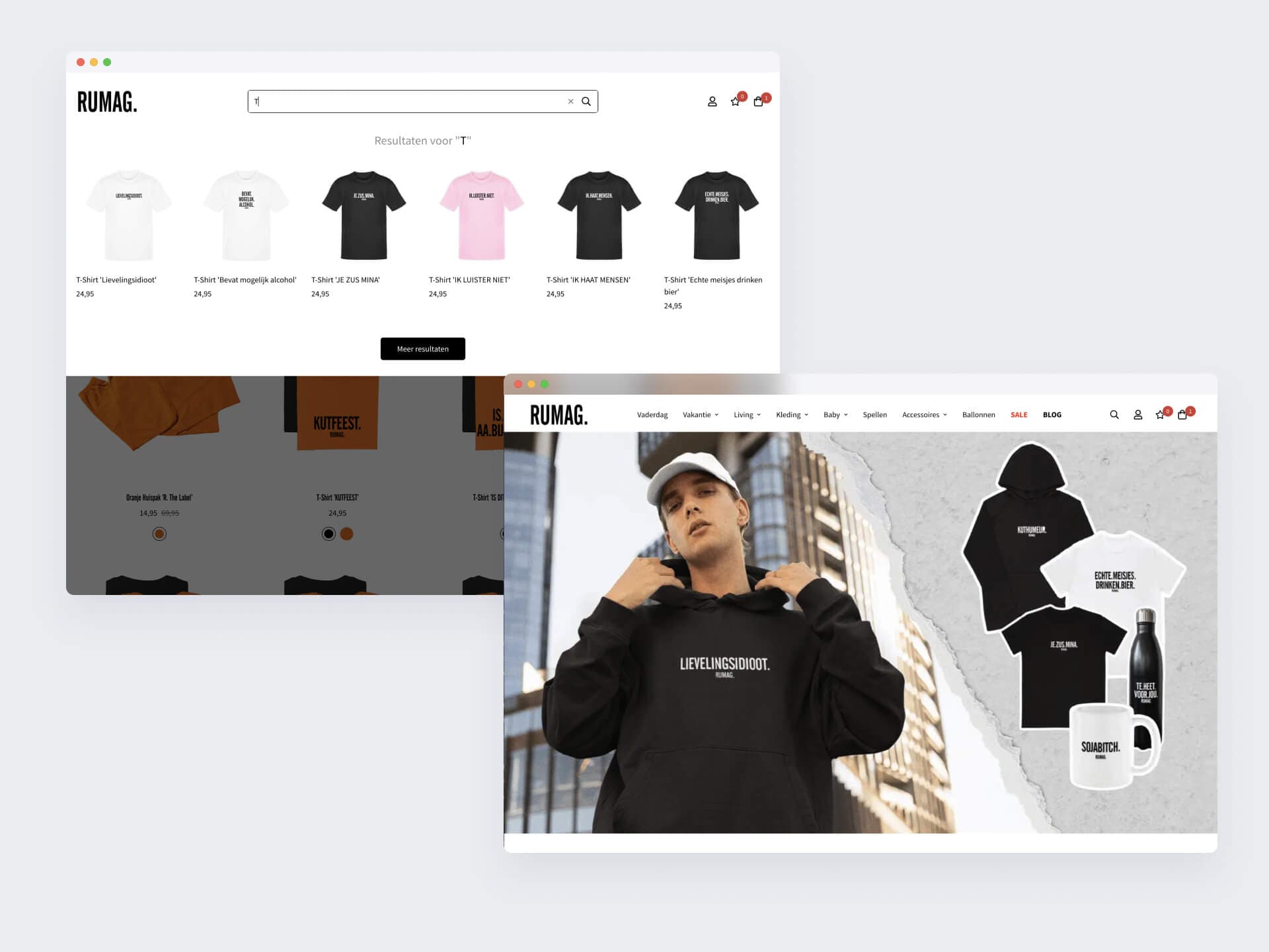 Shopify Search - Webshop ontwikkeling RUMAG.nl