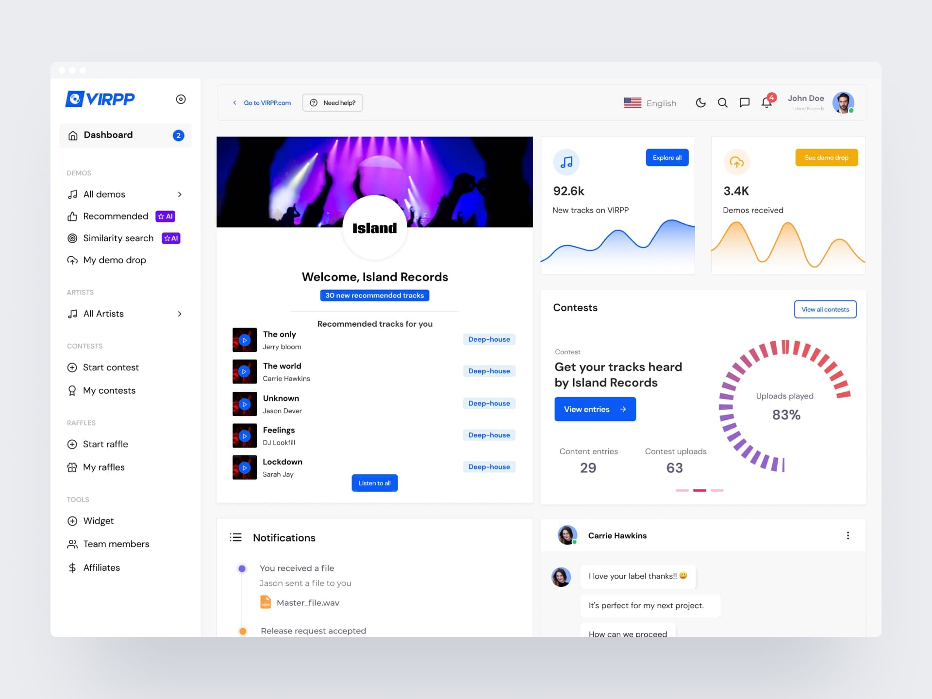 VIRPP Label dashboard - web app ontwikkeling