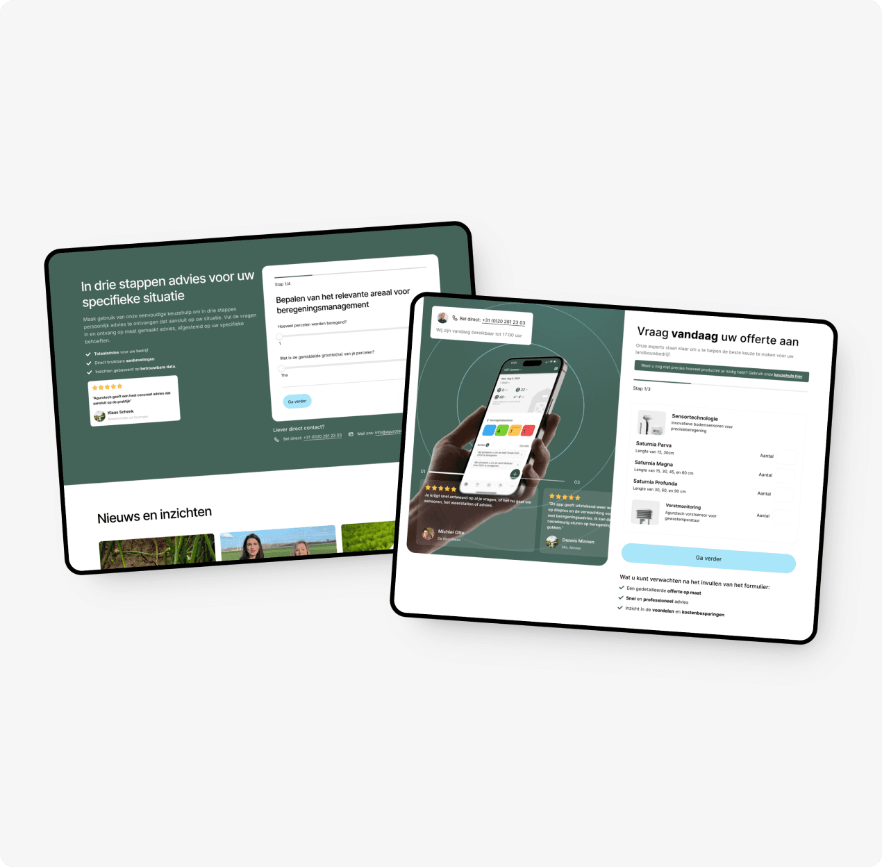 De website van Agurotech op desktop.