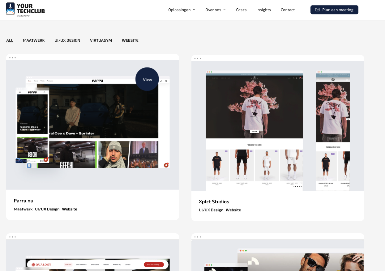 Your Tech Club voorbeelden cases websites